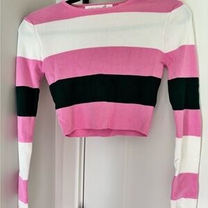 Altar'd State Pink and White Striped Top